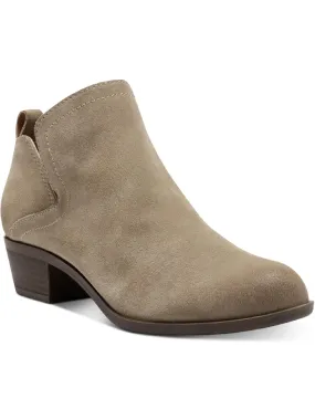 Bollo Womens Suede Cut-Out Booties Easy Match LaceUp