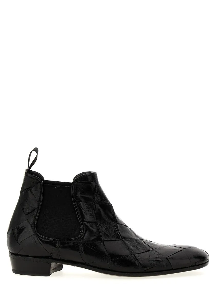 Padded Interior Rainy Day Commuter Braided Leather Ankle Boots