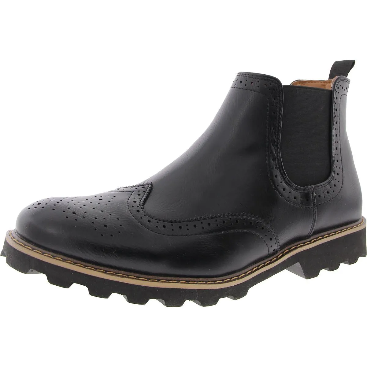 BRAYDEN Mens Leather Slip On Ankle Boots Casual Day