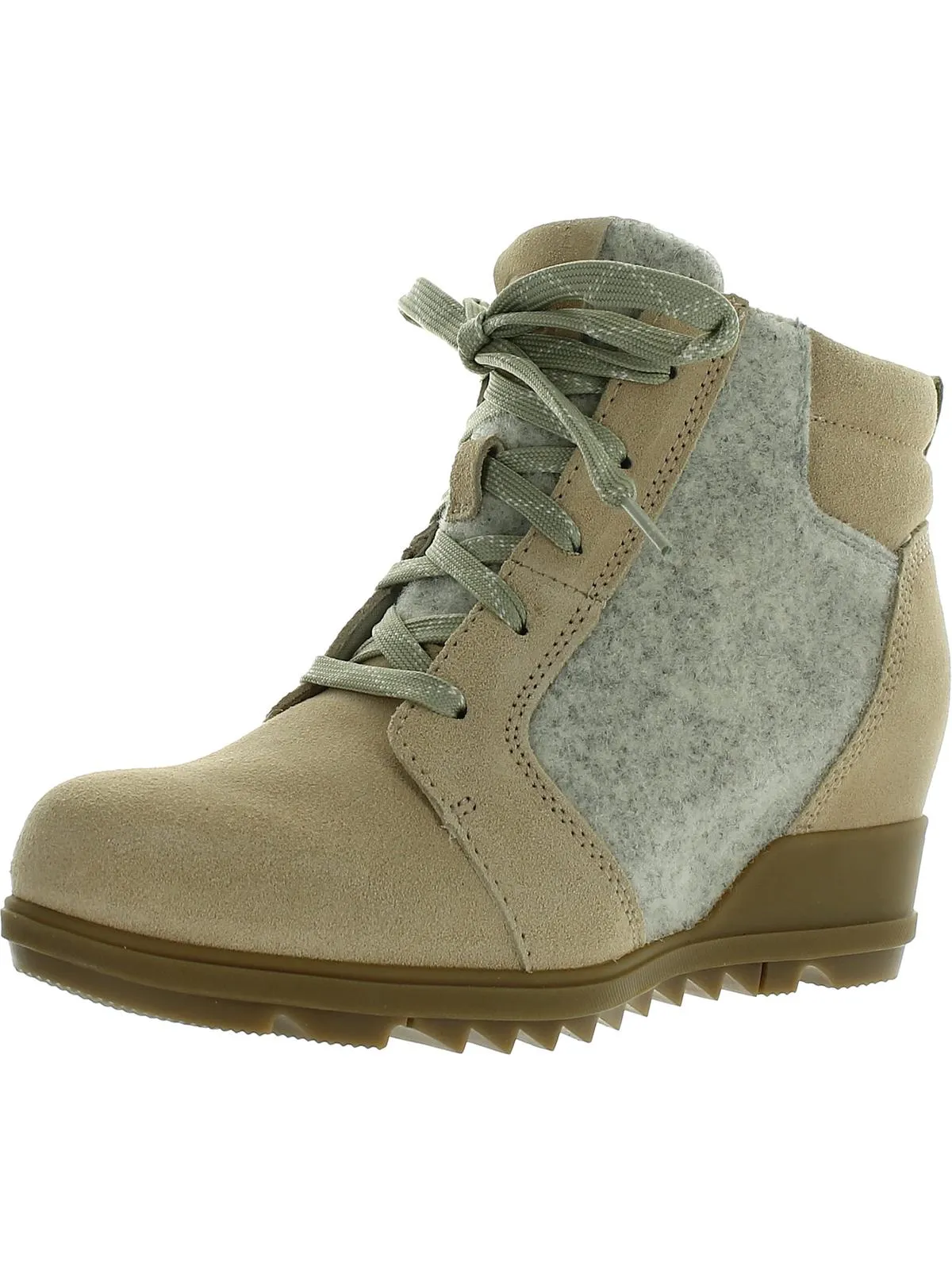 Evie Womens Suede Lace Up Ankle Boots Padded Interior Rough Terrain