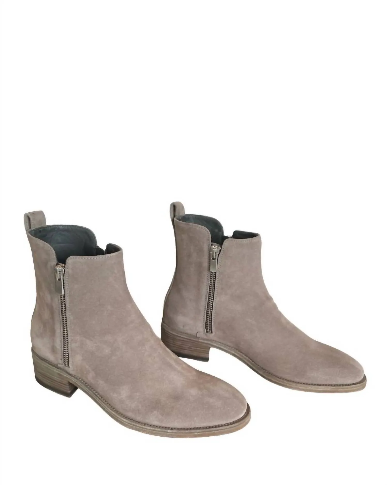 Women's Seline Suede Boot In Quarzo Lace-Up Design