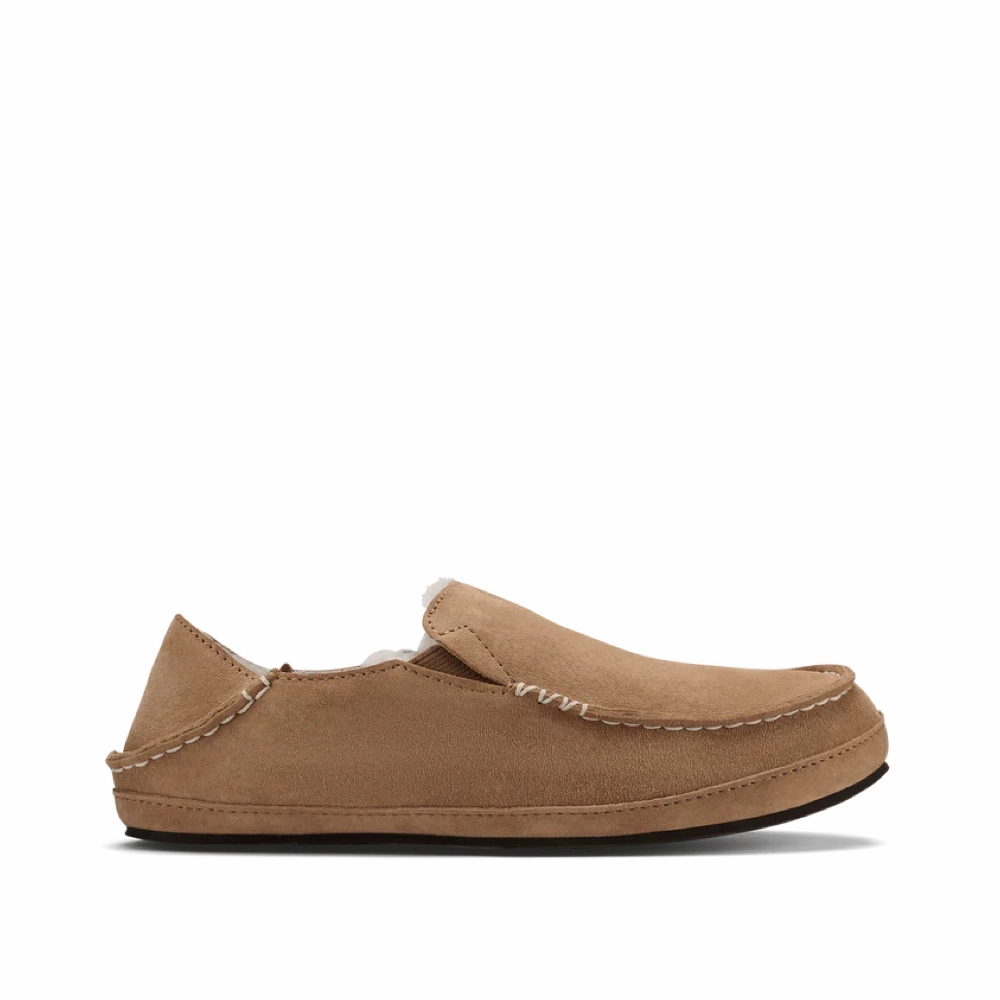 Flat Beach Breeze OluKai Women's Nohea Shearling Lined Slipper in Tan