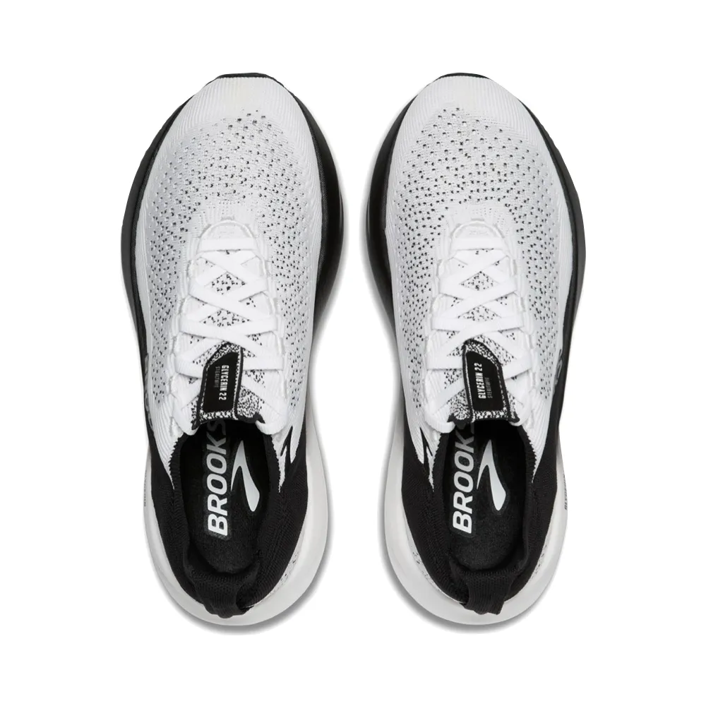 Stretch Comfort Brooks Men's Glycerin StealthFit 22 Sneaker in White/Grey/Black