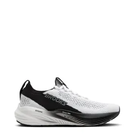 Heat Dissipating Balanced Curve Brooks Men's Glycerin StealthFit 22 Sneaker in White/Grey/Black