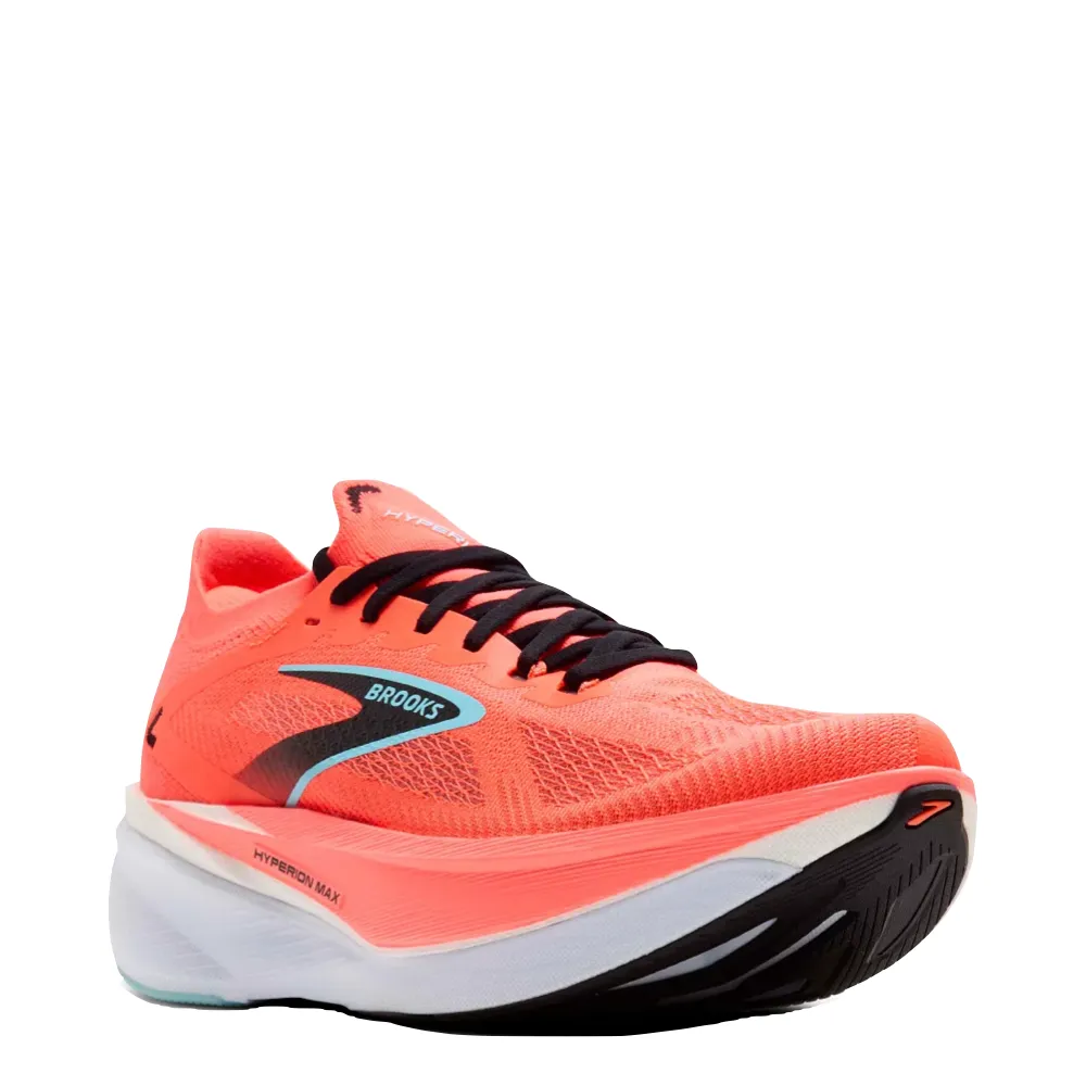 Brooks Men's Hyperion Max 3 Sneaker in Fiery Coral/Black Arch Support Design