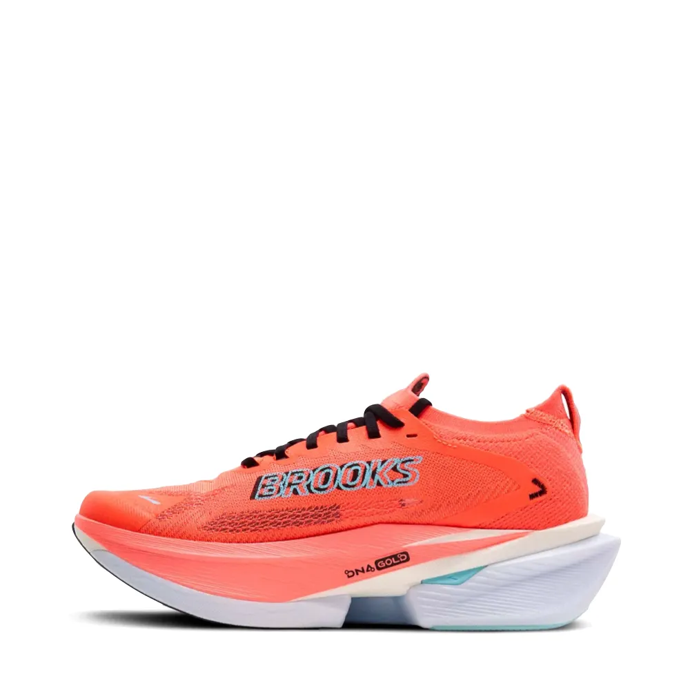 Brooks Men's Hyperion Max 3 Sneaker in Fiery Coral/Black No Rub Tension Balanced Design
