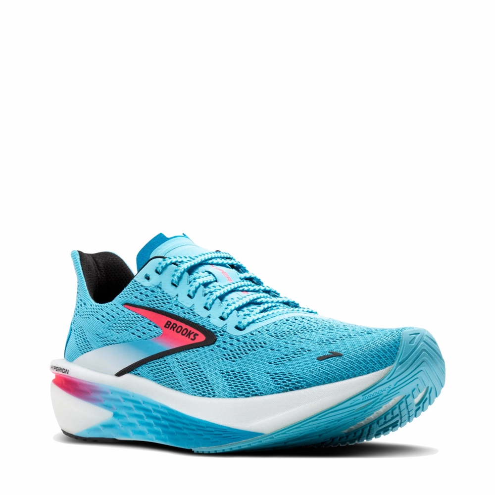 Brooks Men's Hyperion 2 Sneaker in Crystal Seas/Diva Pink/Black Easy Styling Adaptive Cushion Stack