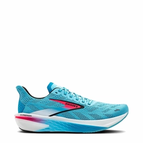 Iconic shock absorption High Rebound Formula Brooks Men's Hyperion 2 Sneaker in Crystal Seas/Diva Pink/Black