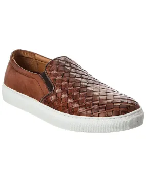 No Hassle Wear Simple Slip Bruno Magli Livorno Woven Leather Slip-On Sneaker