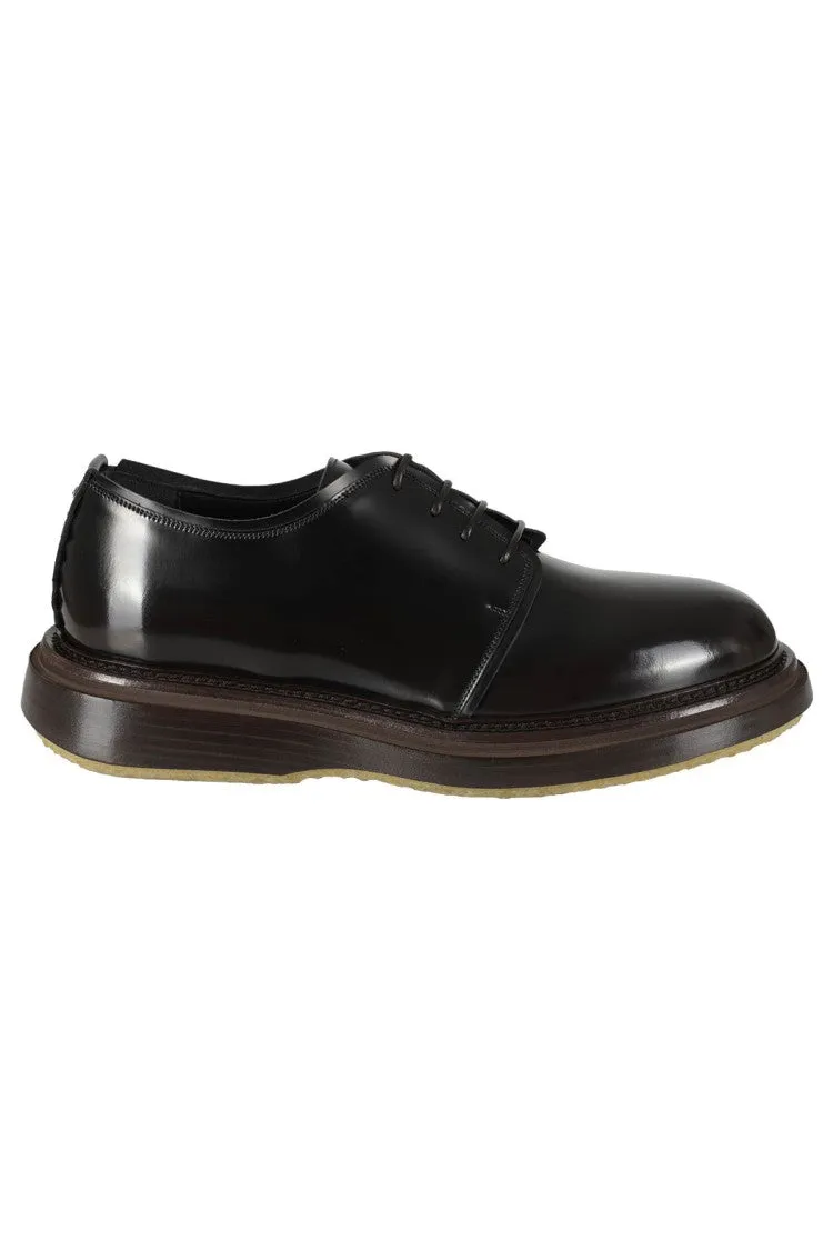 Groom Match Brushed Leather Derby Shoes With Tone-On-Tone Laces