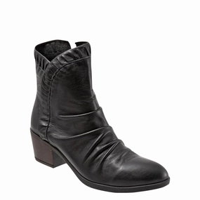 Walk Control Subtle Finish Bueno Women's Connie Leather Side Zip Heeled Dress Boot in Black