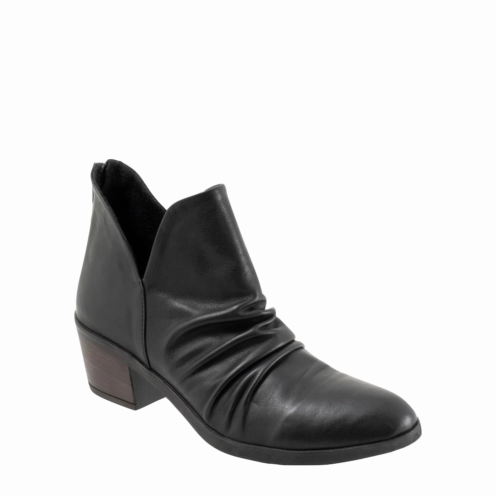 Flex Ease Business Ready Bueno Women's Cori Rouched Leather Dress Boot in Black