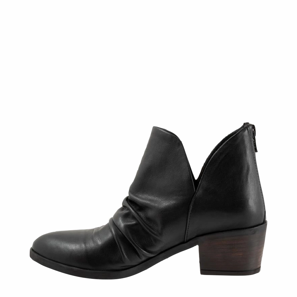 Bueno Women's Cori Rouched Leather Dress Boot in Black perfect size Bride Side