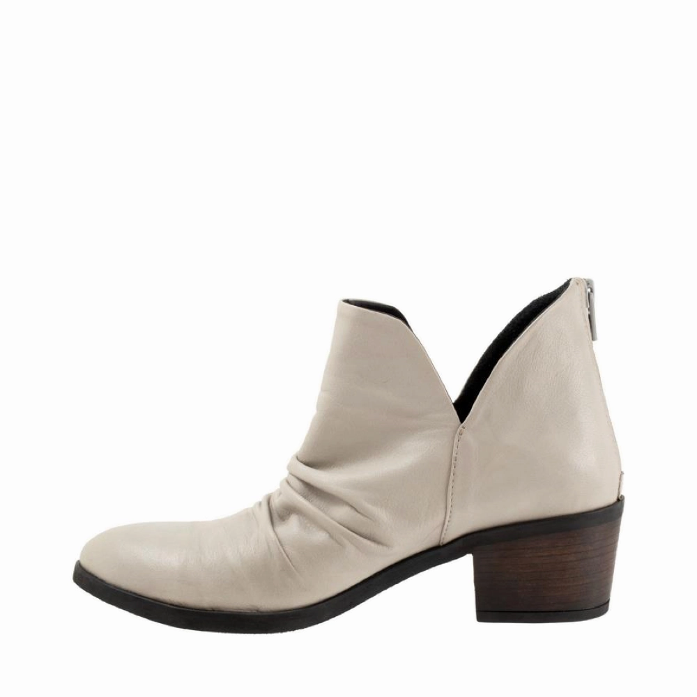 Neutral Accent Bueno Women's Cori Rouched Leather Dress Boot in Tusk