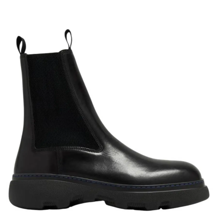 youth trend Rubber Tread Pattern Burberry Creeper Leather Chelsea Boots