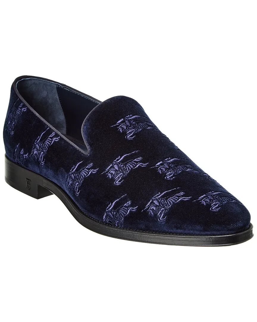 Airy Slip Burberry EKD Embroidered Velvet Loafer