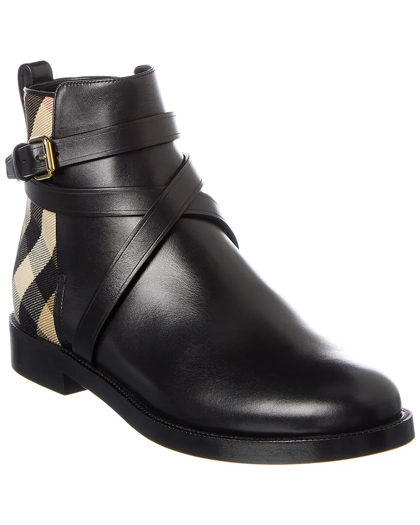Washable Weekend Trip Burberry House Check Canvas & Leather Bootie