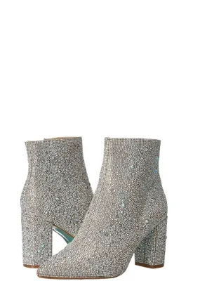 Cady Ankle Boot In Rhinestones Soft Insole Rough Path