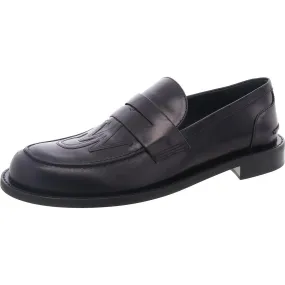 Calf Antick Mens Logo Leather Loafers Base Support