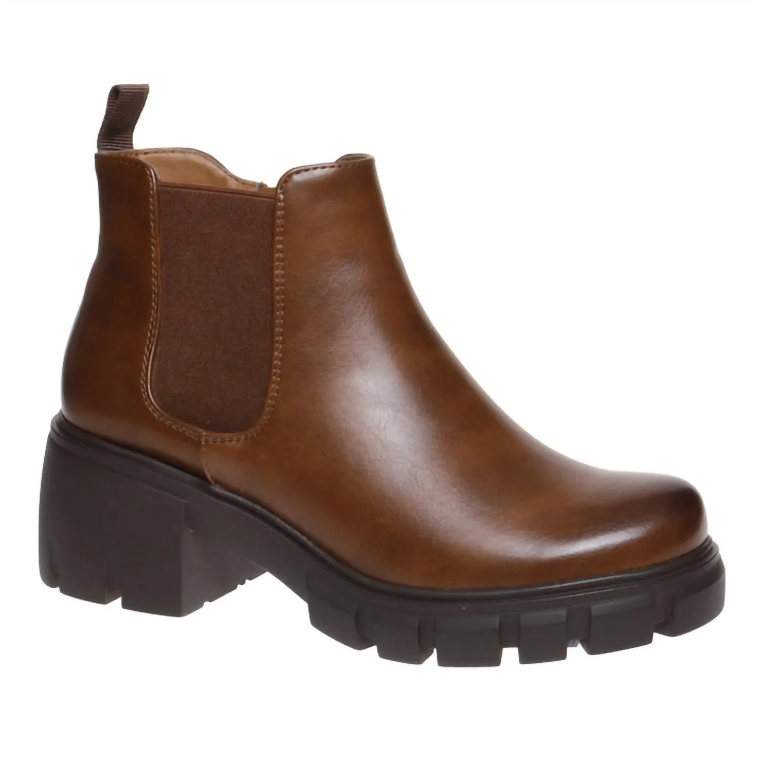 Chill Weather Low Profile All Day Wear Camden Classic Bootie In Cognac