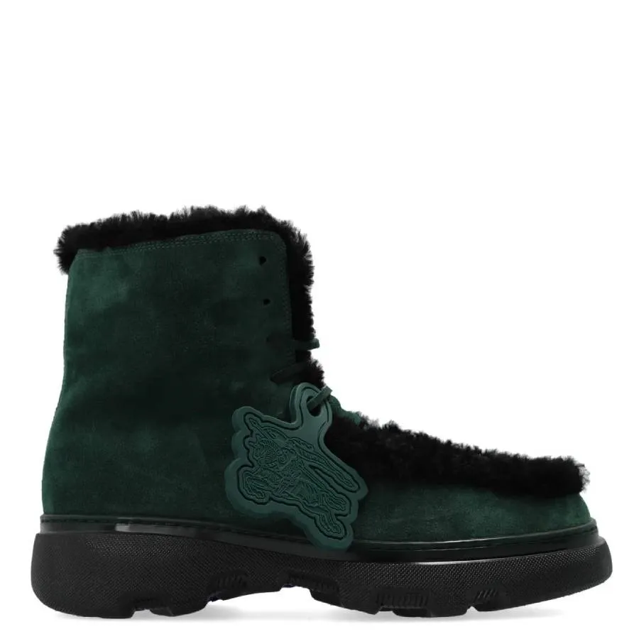 Cold Proof Burberry Creeper Shearling Round Toe Lace-Up Boots, Brand Size 41 (US Size 8)
