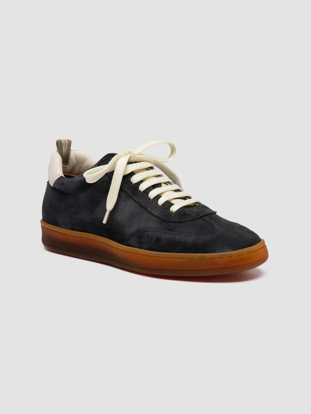 Mid Top Design CHANCE 101 - Blue Leather and Suede Low Top Sneakers