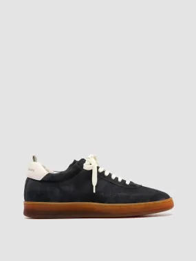 Stretchable Tongue CHANCE 101 - Blue Leather and Suede Low Top Sneakers