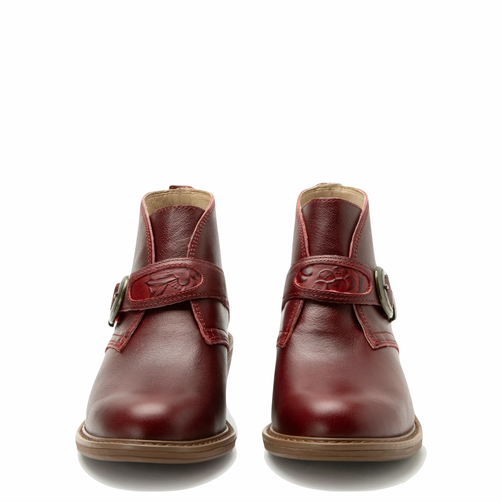 Alegria Women's Mikki Loretta Leather Heeled Boot in Red Classic Build Elegant