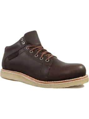 Adjustable Strap Mechanism Mens Leather Lace-Up Chukka Boots