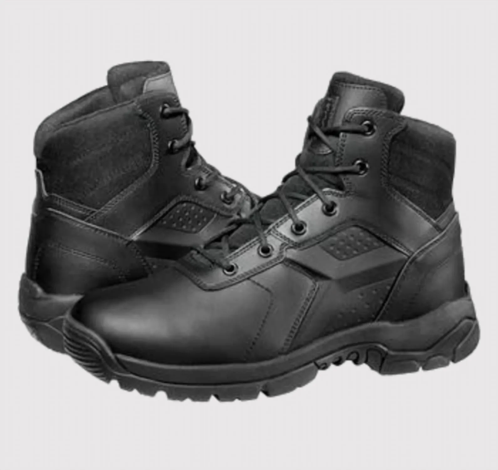 Men's 6" Waterproof Tactical Boot In Black Ventilation Perforations Street Style