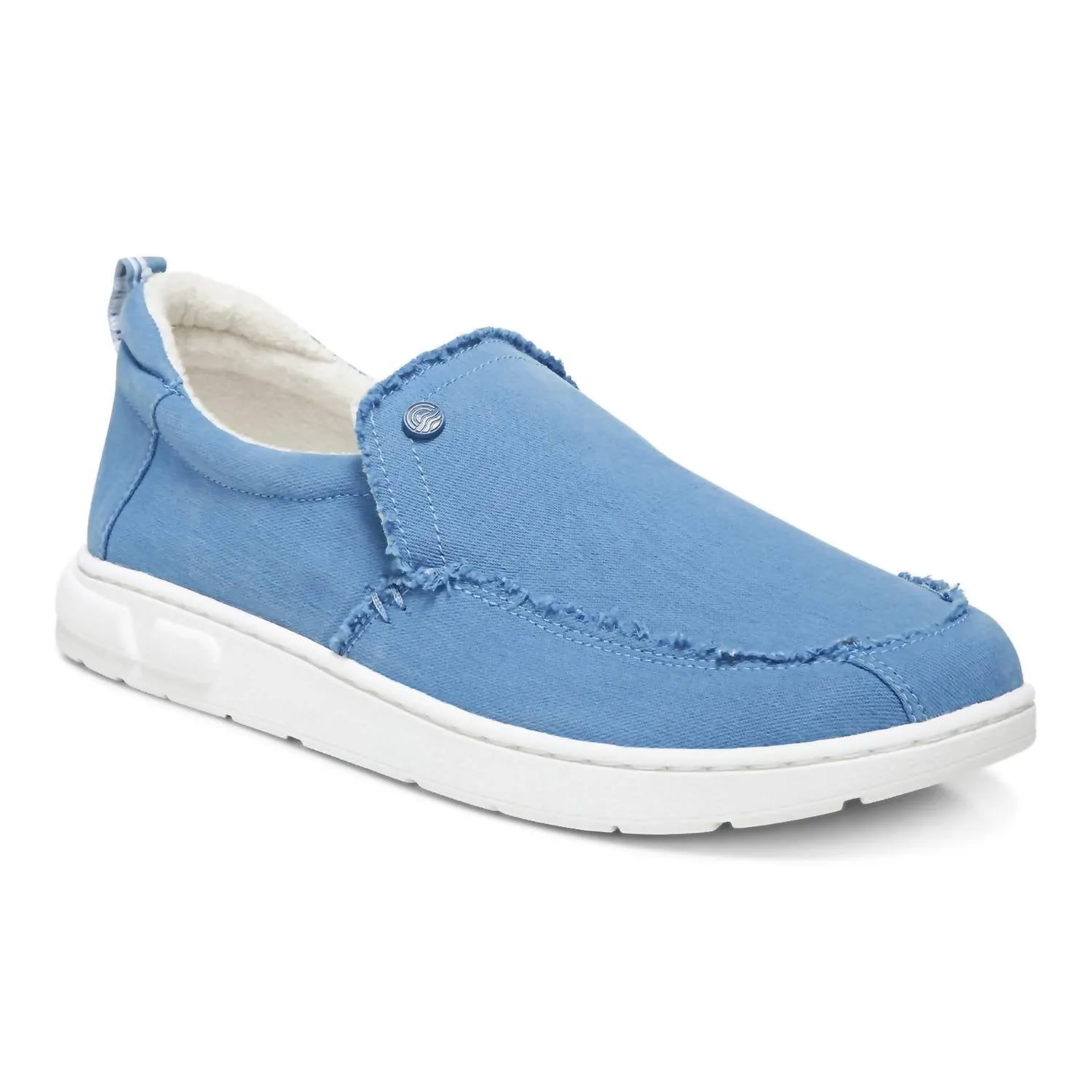 Men's Seaview Canvas Slip-On Shoes In Blue Travel Comfort Step Quick Slip On Walk