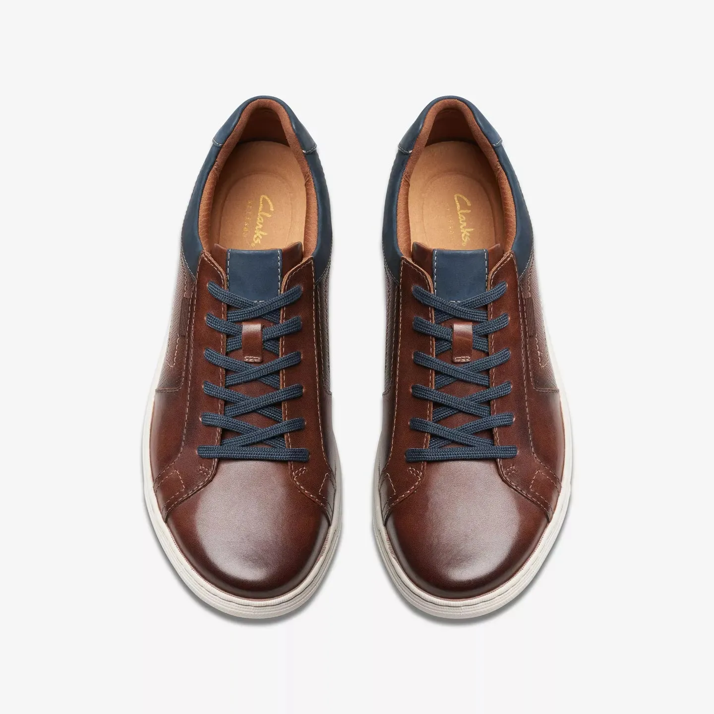 Cushioned durability Spring Bounce Clarks Men's Mapstone Leather Lace in Mahogany