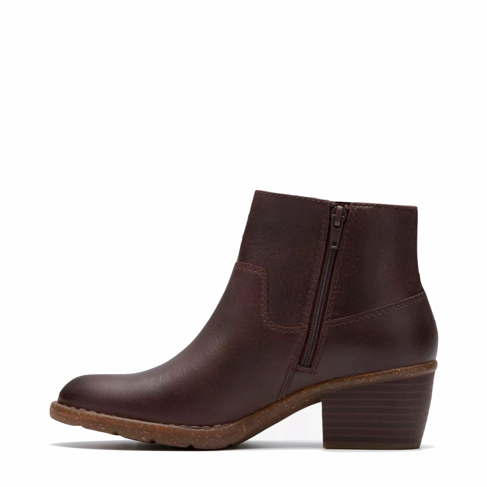 Work Uniform Full Comfort Clarks Women's Kastela Top Ankle Boots in Brown