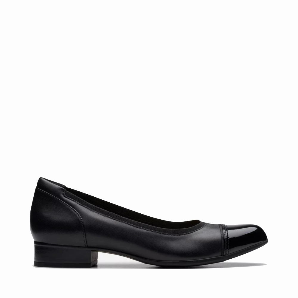 Neutral Accent Clarks Women's Krystine May Leather Pump in Black