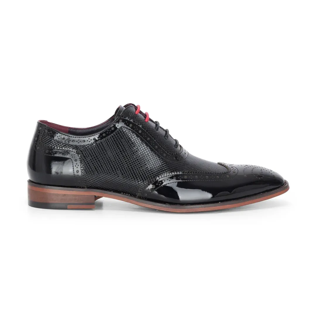 Classic Patent Leather Lined Lace Up Brogue Formal Dress Shoe Chic Statement Museum Opening