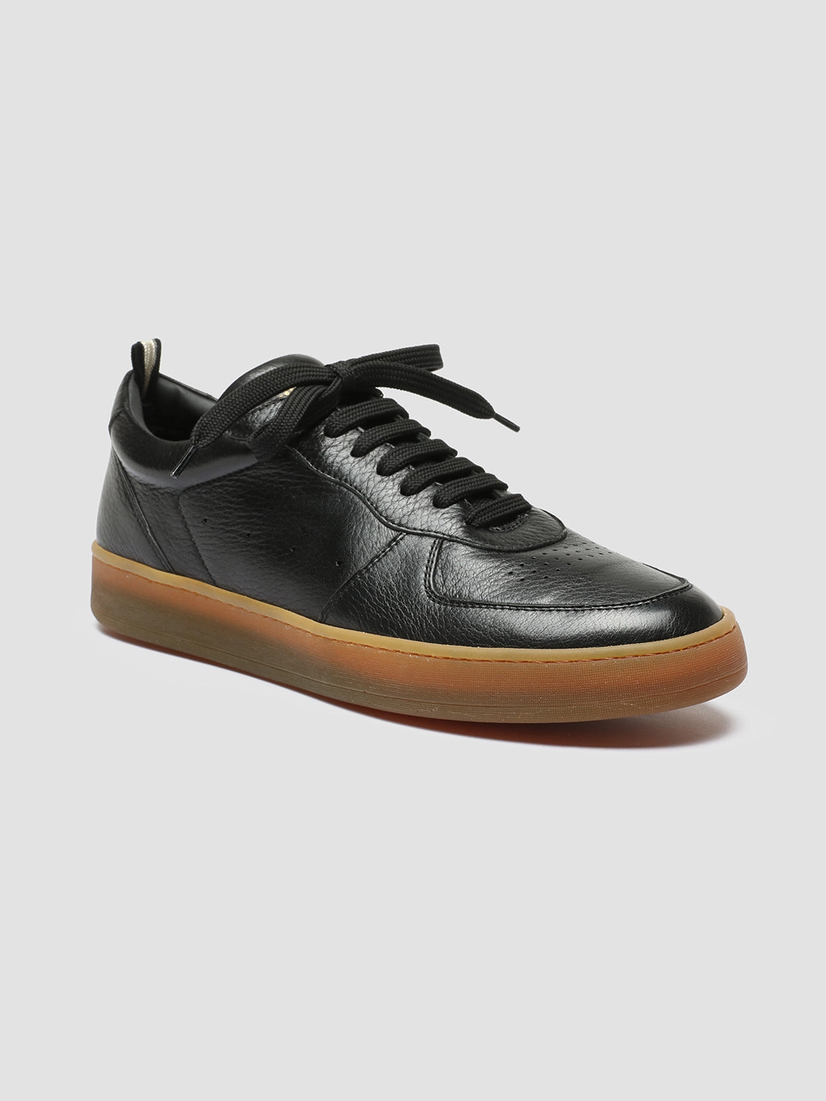 ASSET 001 - Black Leather Low Top Sneakers Urban Daily Abrasion Resistant Guardrails