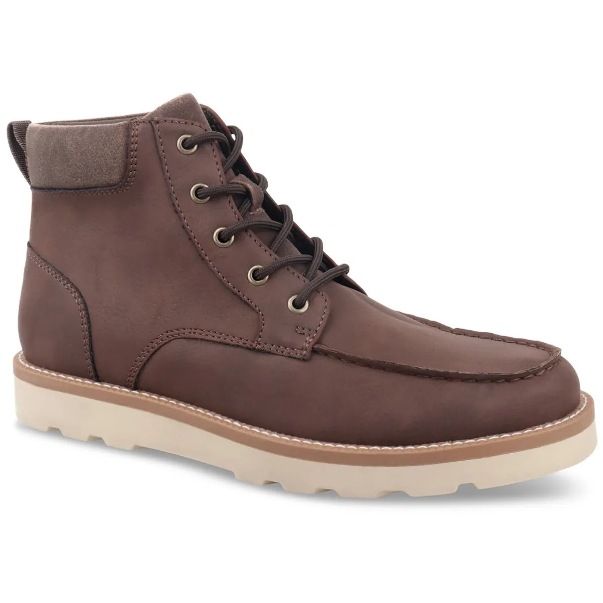 Clifton Mens Faux Leather Moccasin Toe Chukka Boots Flexible Frame Snowy Path Cold resistant