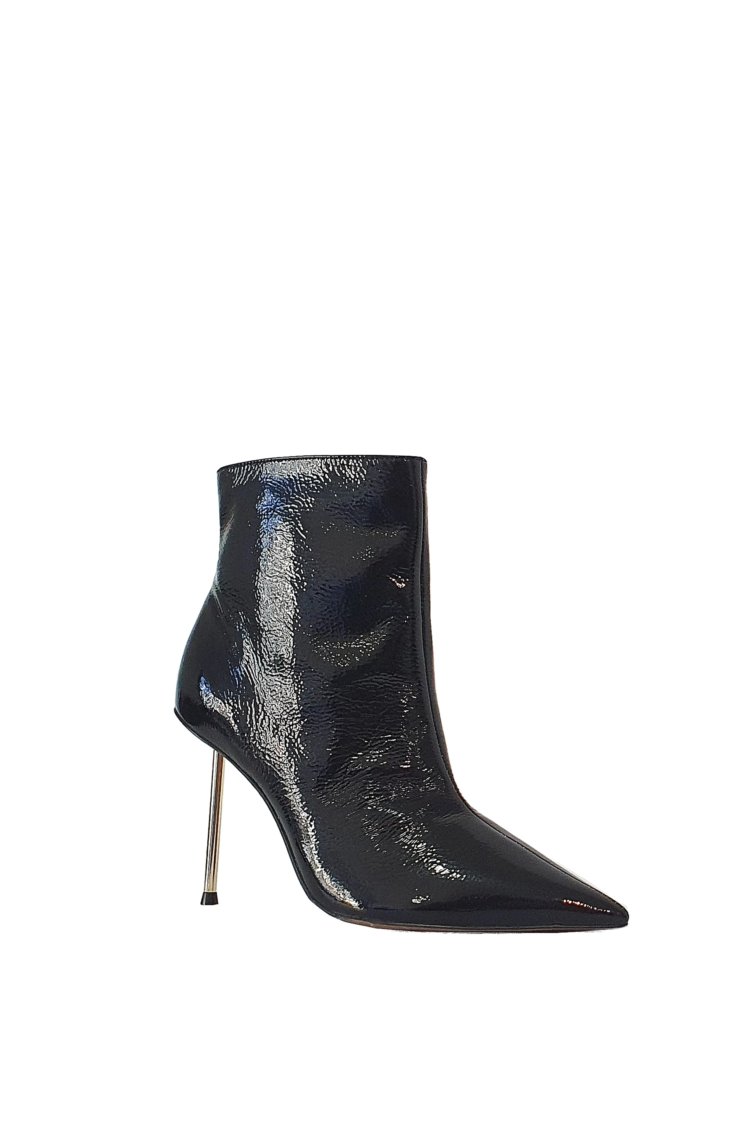 Katina Pointy Toe Patent Bootie Distressed finish