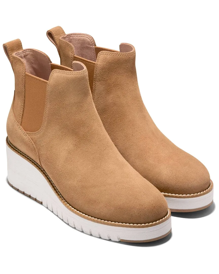 Rain Safe Feather Light Daily Walks Cole Haan City Suede Wedge Bootie
