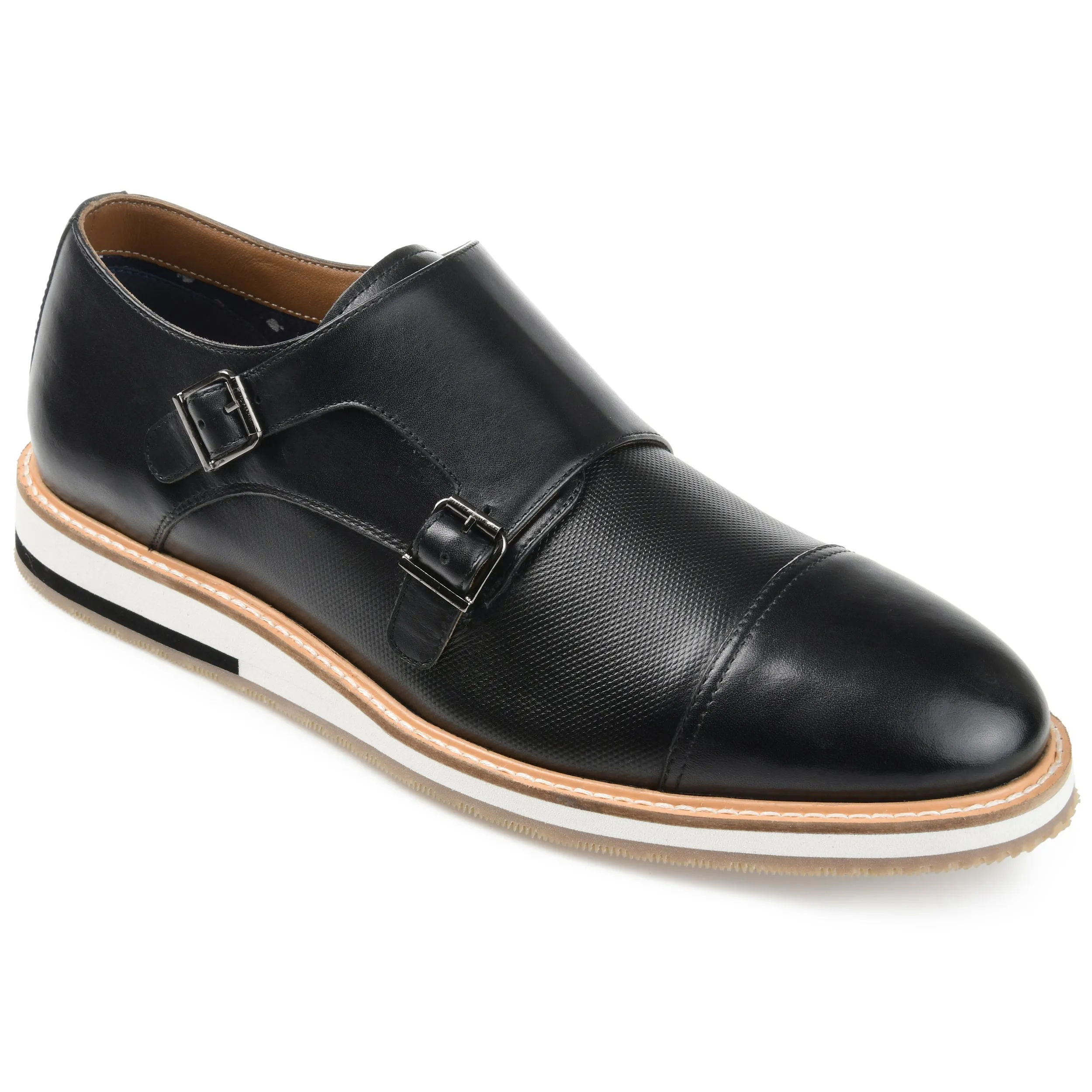 Flex Step Basic Movement Thomas & Vine Thatcher Cap Toe Monk Strap Dress Shoe