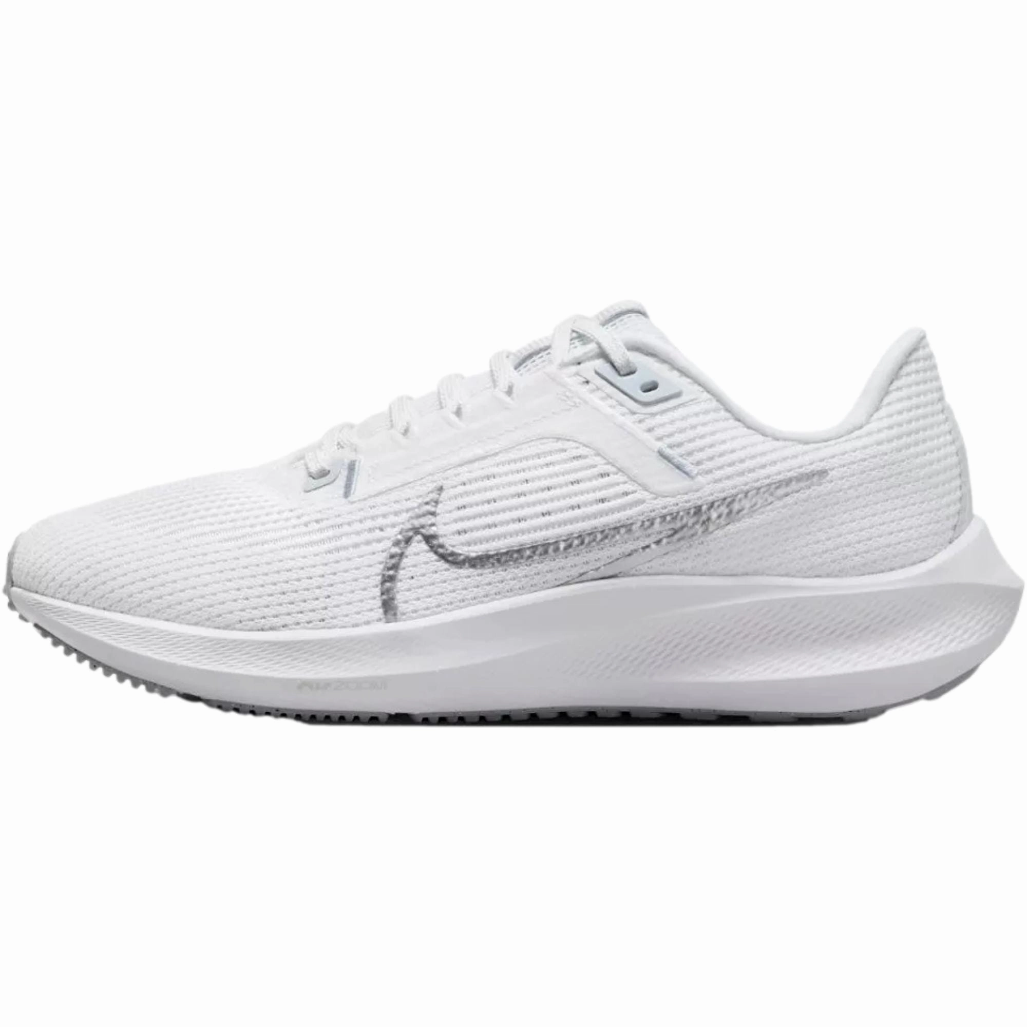 Durable Tread Design Nike Air Zoom Pegasus 40 White/Metallic Silver  DV3854-101 Women's