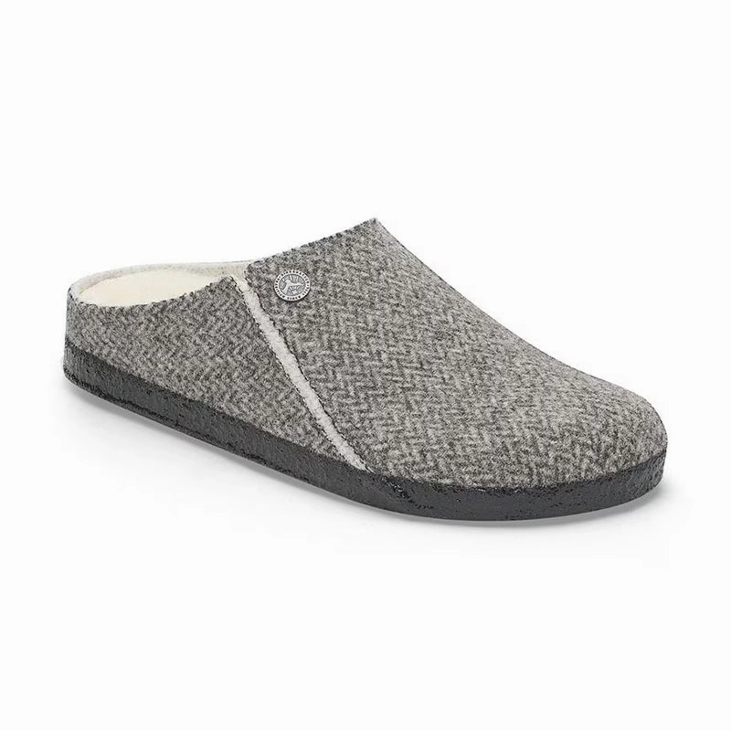 Women's Zermatt Shearling Narrow Herringbone Gray/Natural Wool Easy Dressing
