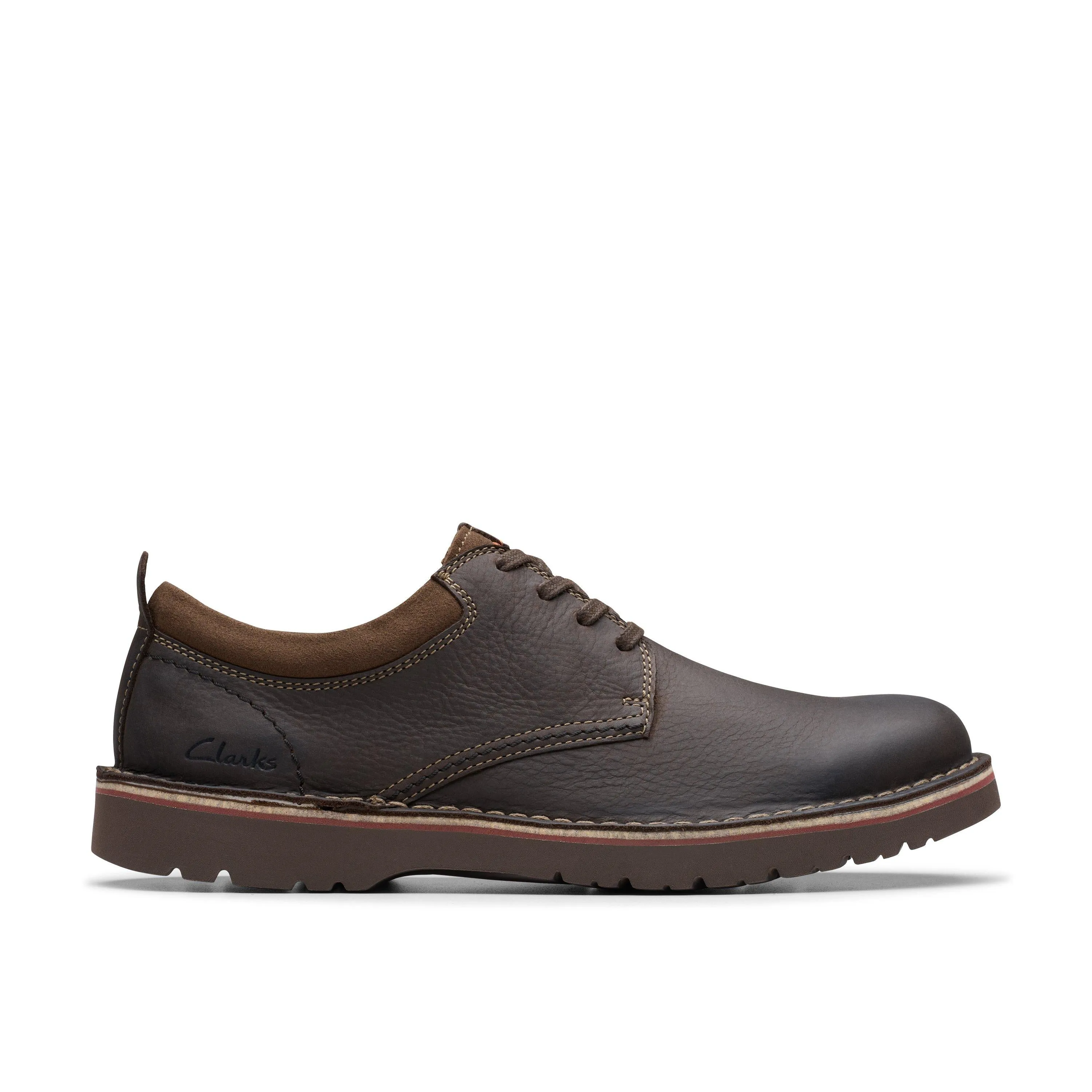Clarks Eastridge Low in Brown Leather Soft Edge