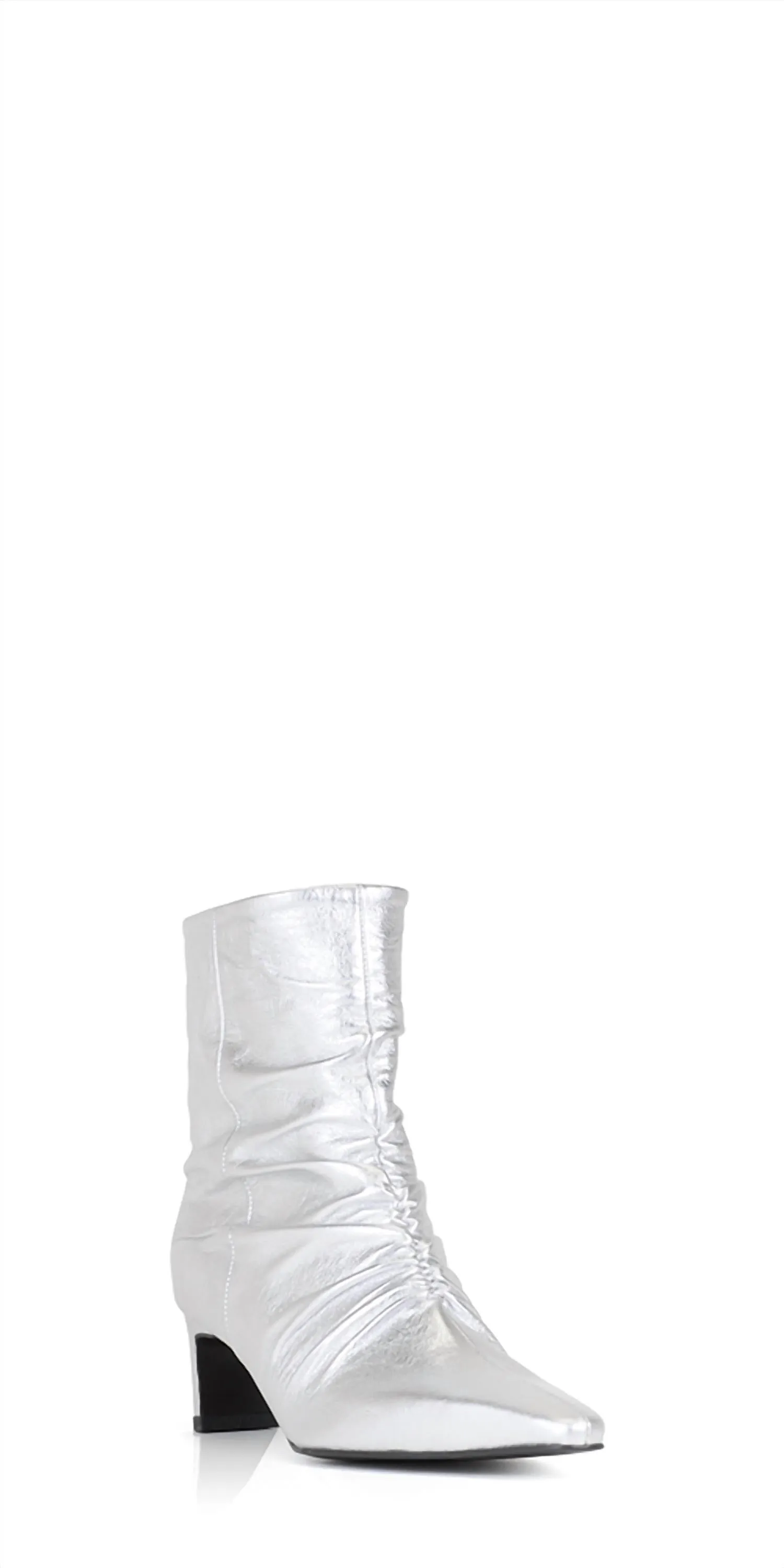 Women's Rushy Leather Ankle Boots In Silver Shock   Absorbing