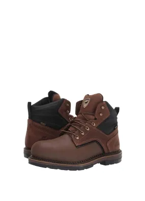 Men Ramsey 2.0 6" Alloy Toe Waterproof Work Boots In Brown Compression Resistant Foam Vintage Style
