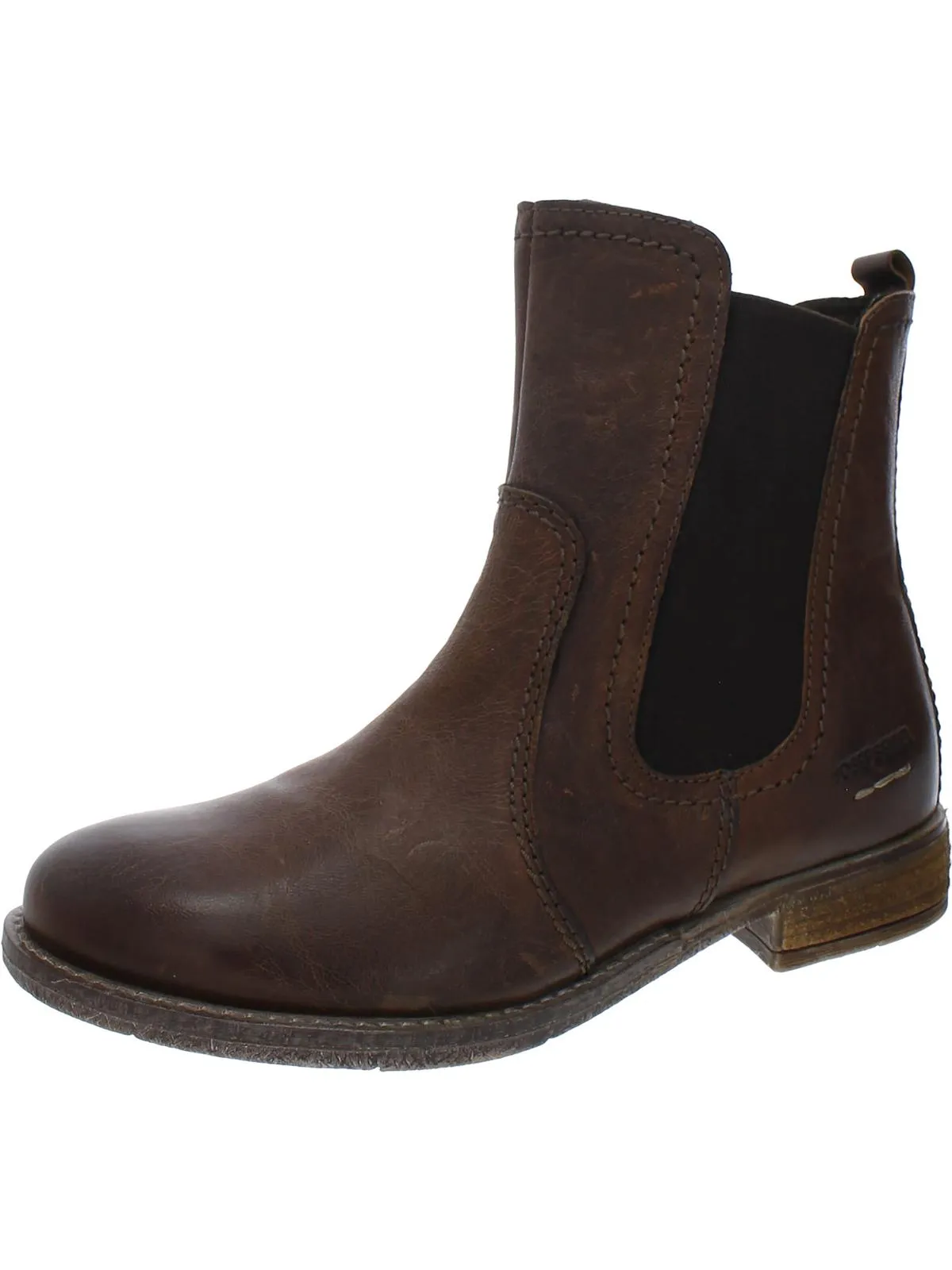 Sienna 80 Womens Leather Distressed Ankle Boots Compression Resistant Collar