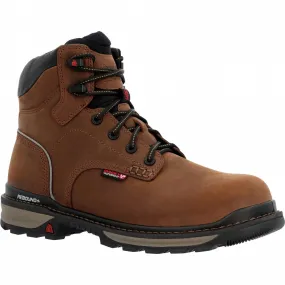 Statement Piece Men's Comp-Toe Rams Horn Waterproof 6" Work Boot In Brownd Oiled