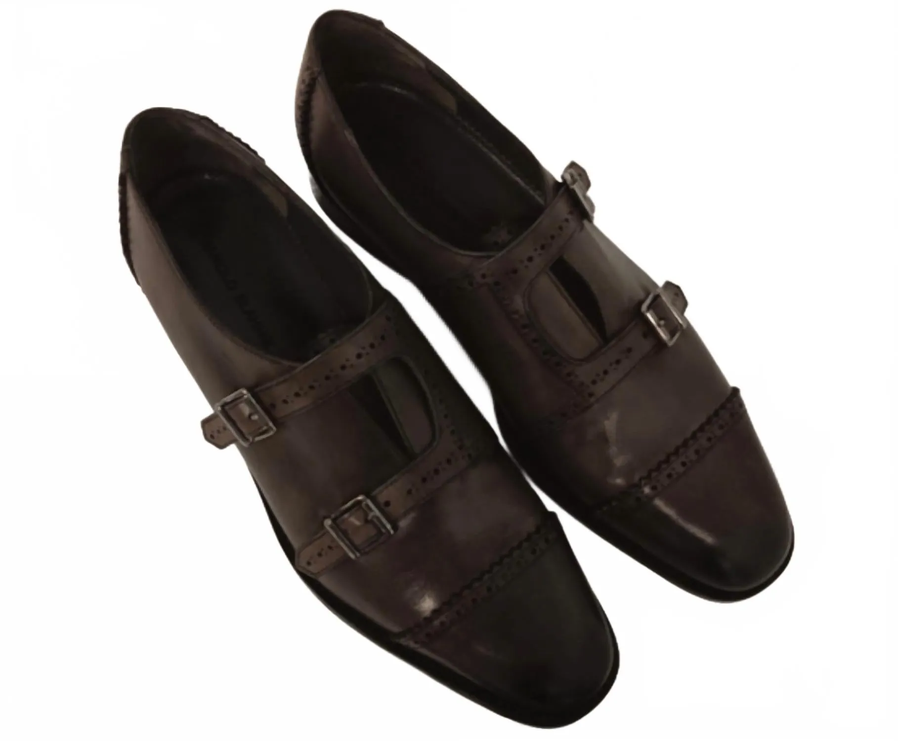 Men's Callimaco Monkstrap Dress Shoes In Gray Fashionable Slip On Comfort Fit Travel