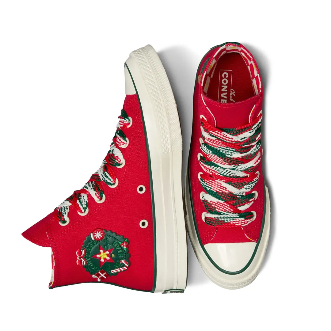Converse -  Unisex Chuck 70 X-Mas Gingerbread & Knit Sock High Top Shoes (A12454C) Premium Leather Every Step