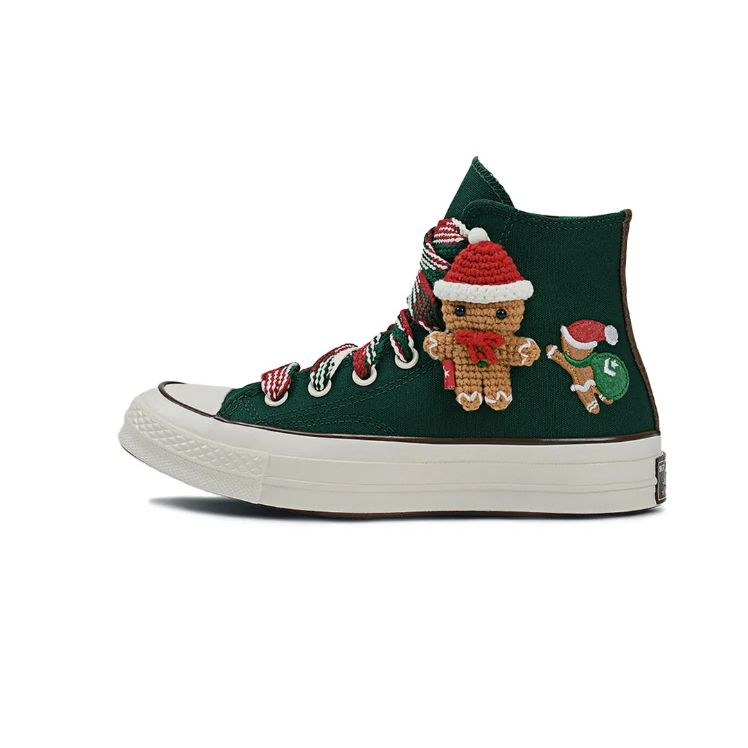 Structured Shoe Elevated arch Converse - Unisex Chuck 70 X-Mas Gingerbread & Knit Sock High Top Shoes (A12455C)